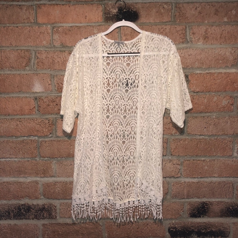 Lace Short Sleeve Cardigan